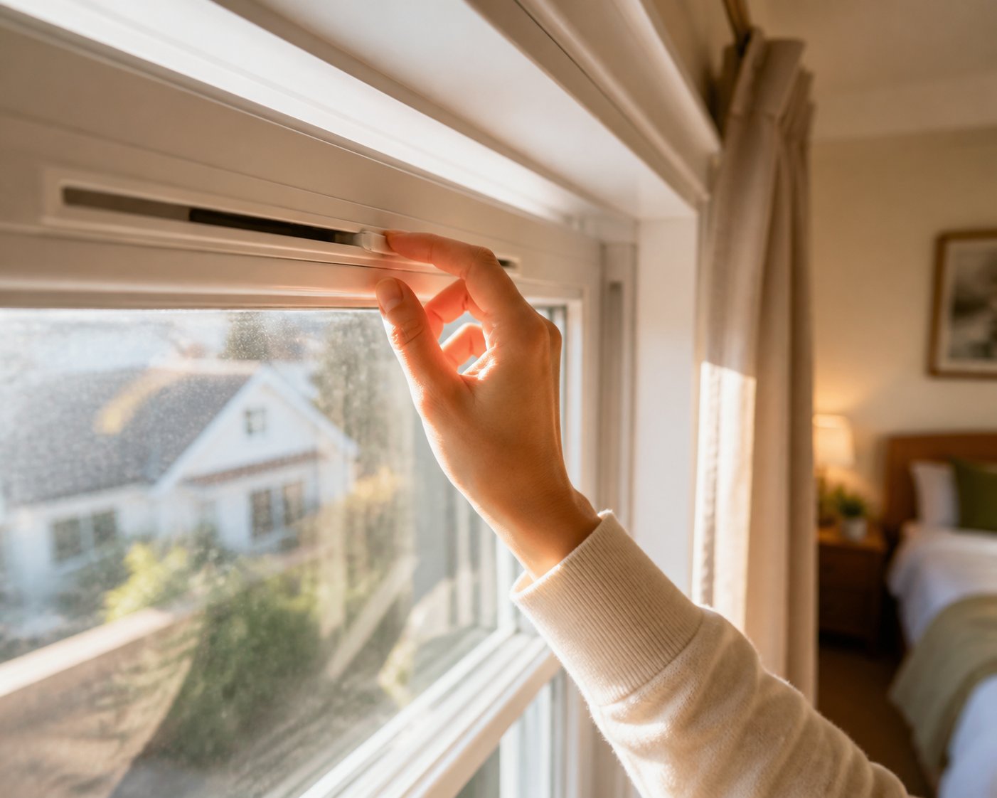 adjusting a trickle vent slider gives homeowners manual control over background ventilation throughout the year