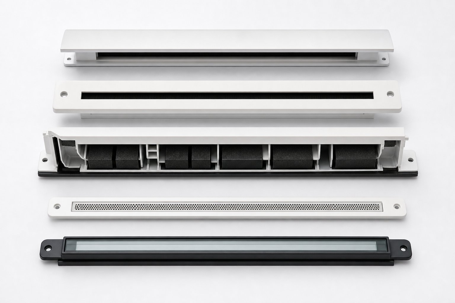 different trickle vent types suit different applications from quiet residential rooms to noise sensitive urban locations