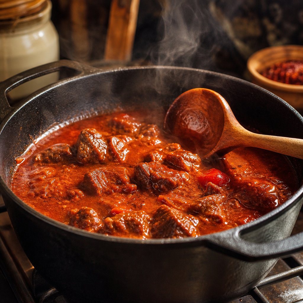 traditional hungarian goulash showcasing paprika's role as the defining flavor foundation