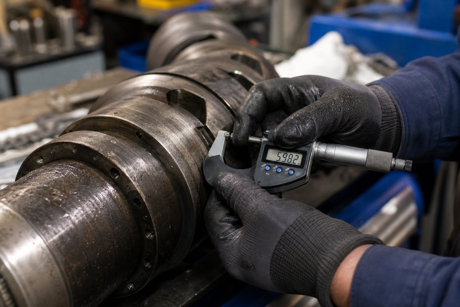 inspection of twin screw extruder barrel wear using precision measurement during preventive maintenance