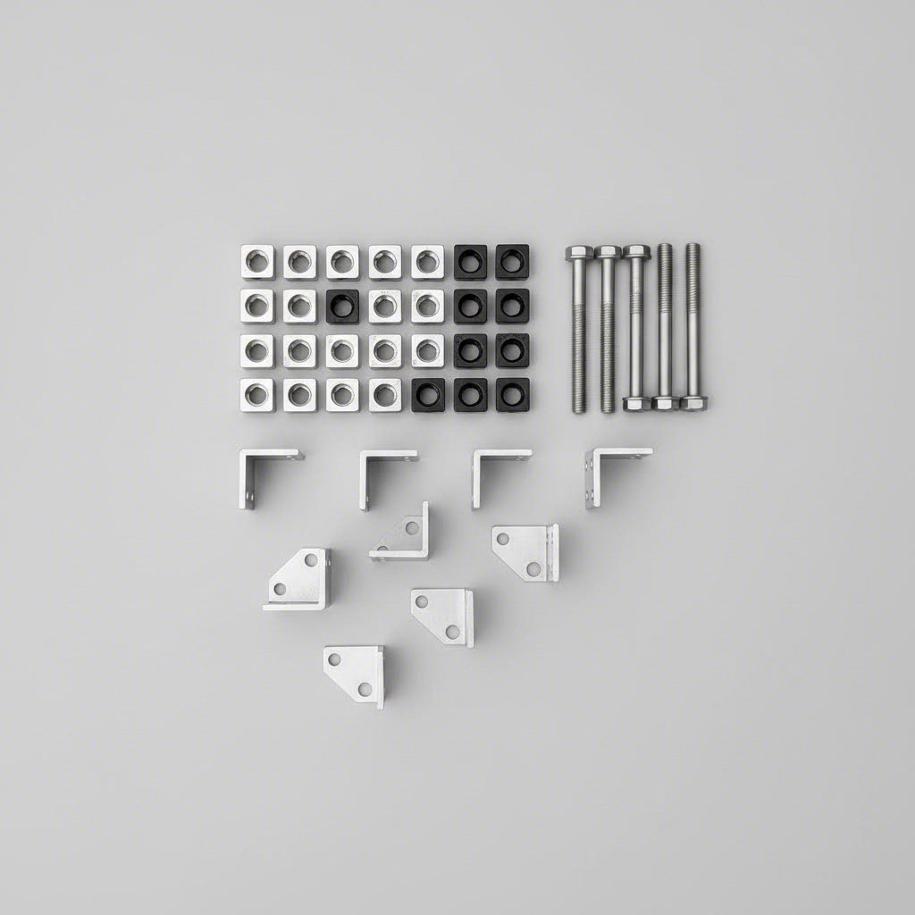 essential t slot hardware components including t nuts brackets and fasteners for modular assembly