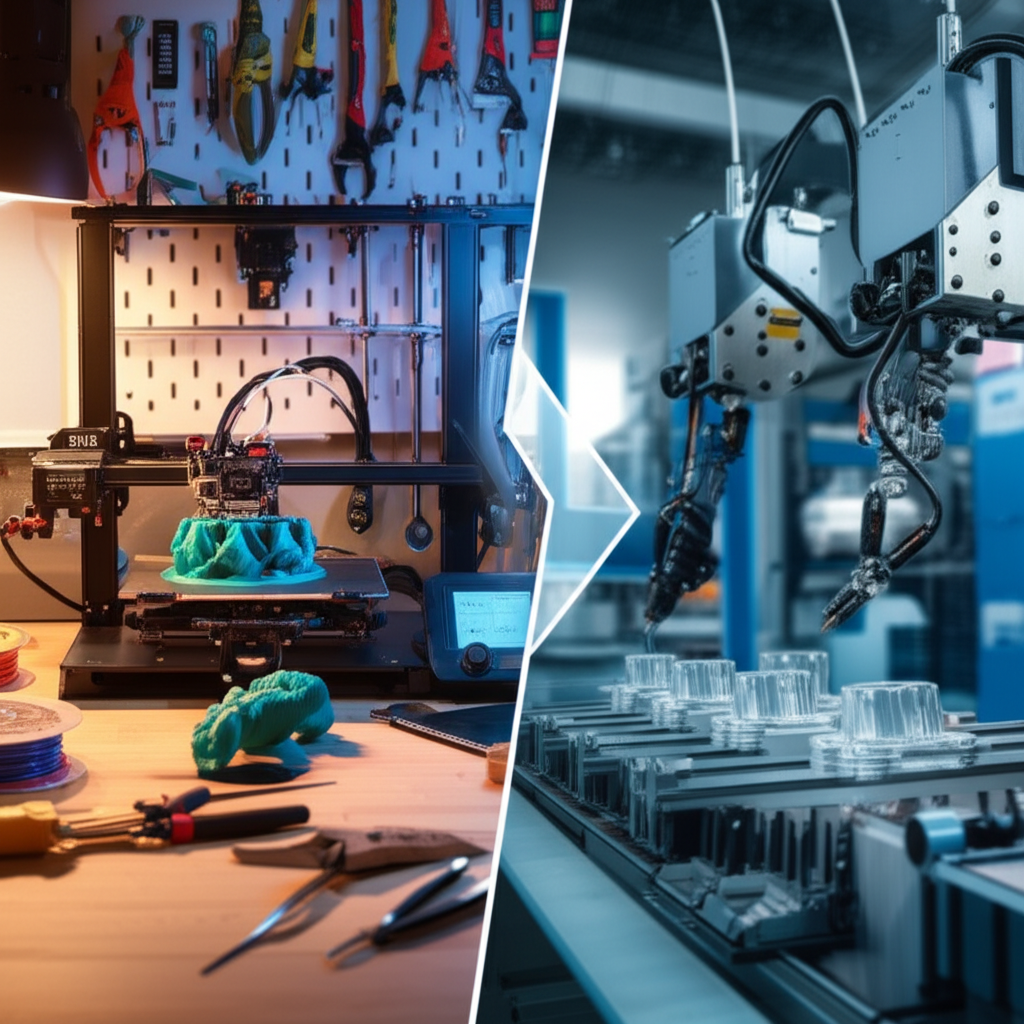 visual contrast between a diy approach and professional services for prototyping