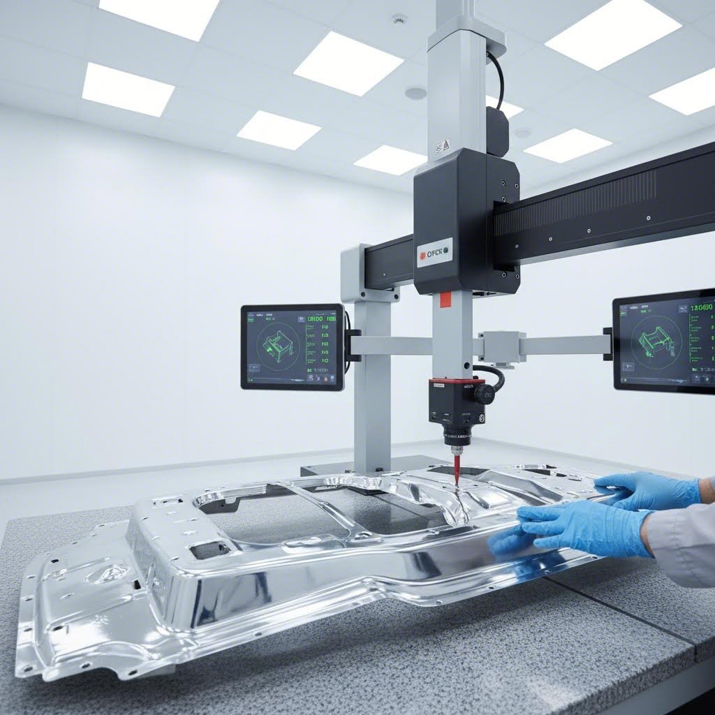 cmm inspection verifying dimensional accuracy of precision stamped metal components