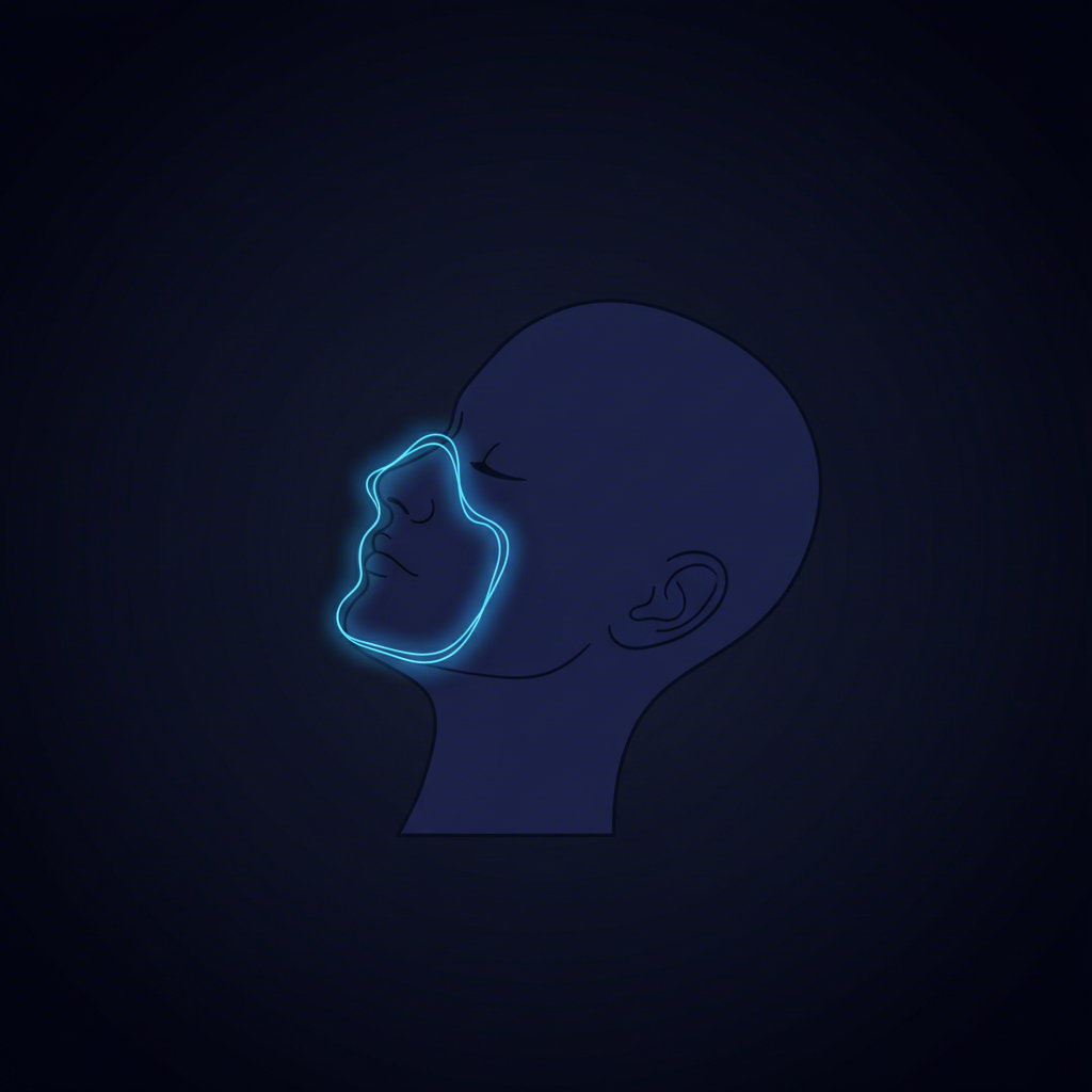 conceptual art showing ideal airflow from a cpap mask during sleep