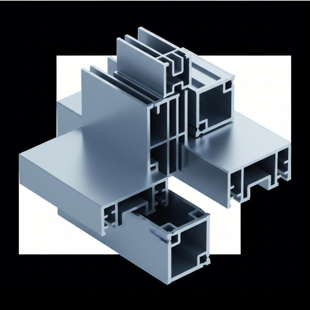 various aluminum alloy extrusion profiles showing different structural designs and thicknesses