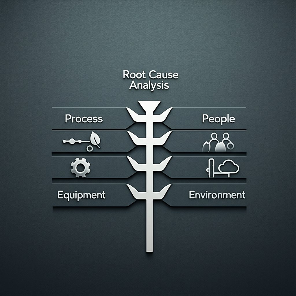 a fishbone diagram illustrating the core tools used for root cause analysis in statistical process control