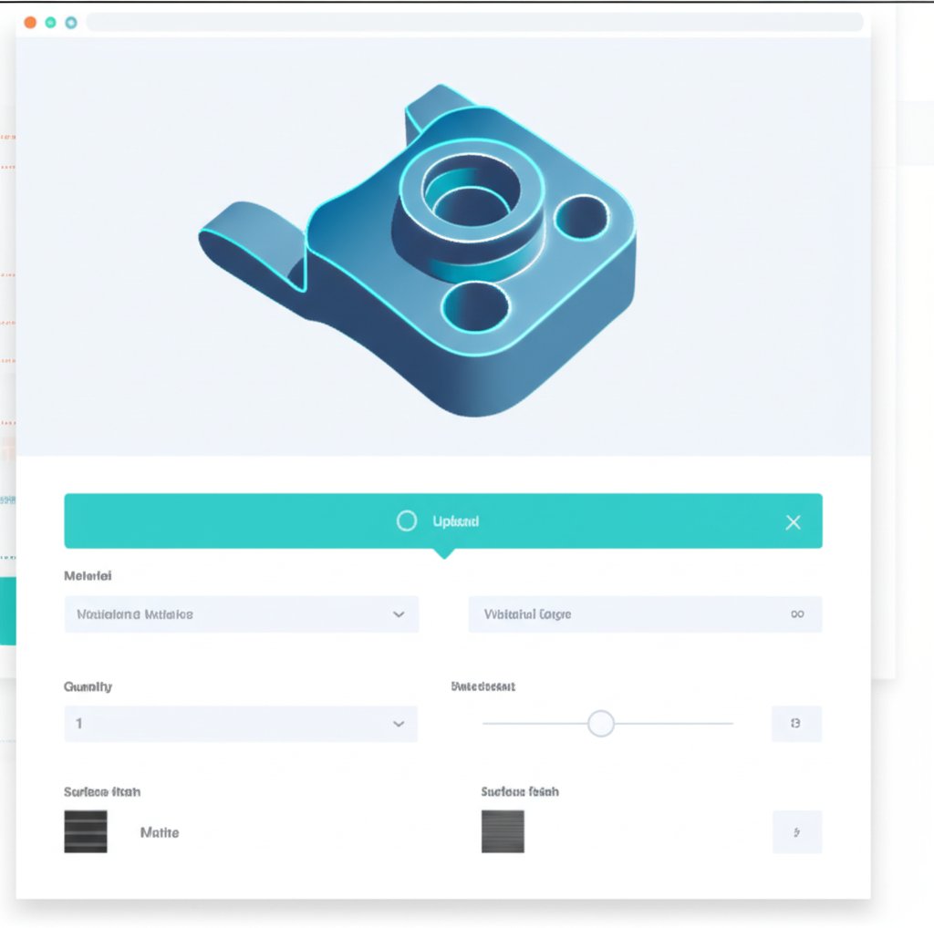 illustration of an online platform for submitting a cnc machining quote