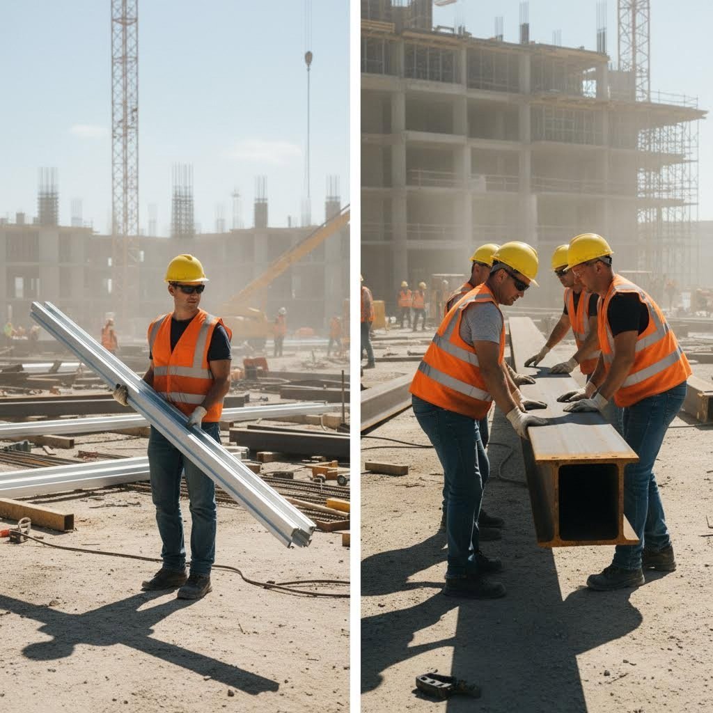 aluminum mounting rails weigh roughly one third of equivalent steel sections