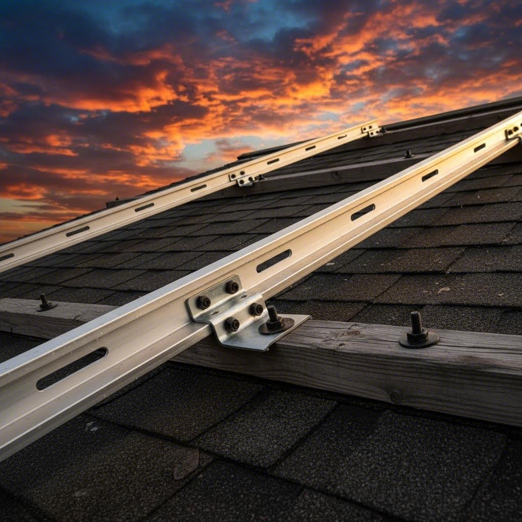 slotted connections allow thermal expansion in aluminum mounting rails