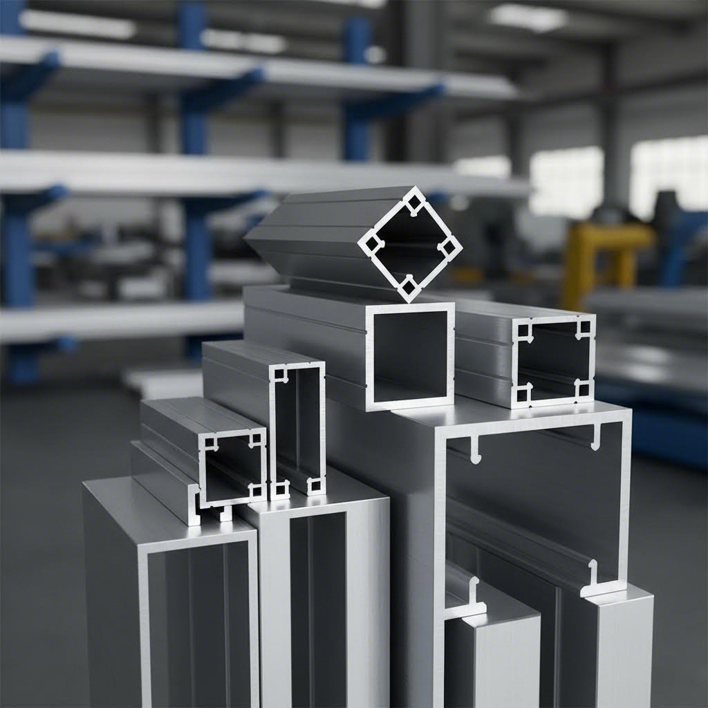 structural aluminum profiles including t slot tube channel and angle sections