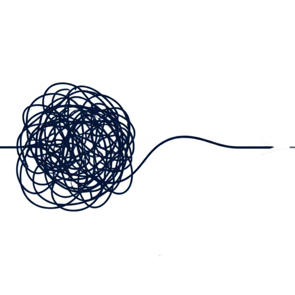 visual metaphor for streamlining complex internal processes for efficiency