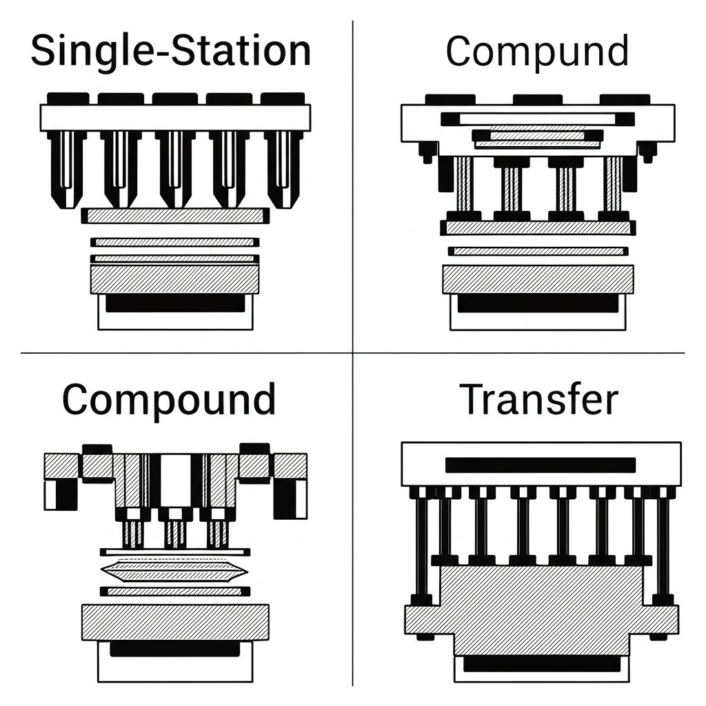 comparison of major stamping die types single station progressive compound and transfer