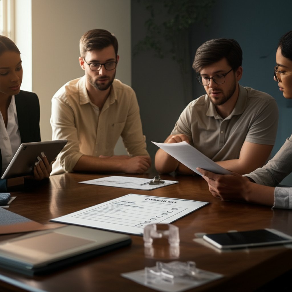 team defining inspection scope and objectives using a checklist