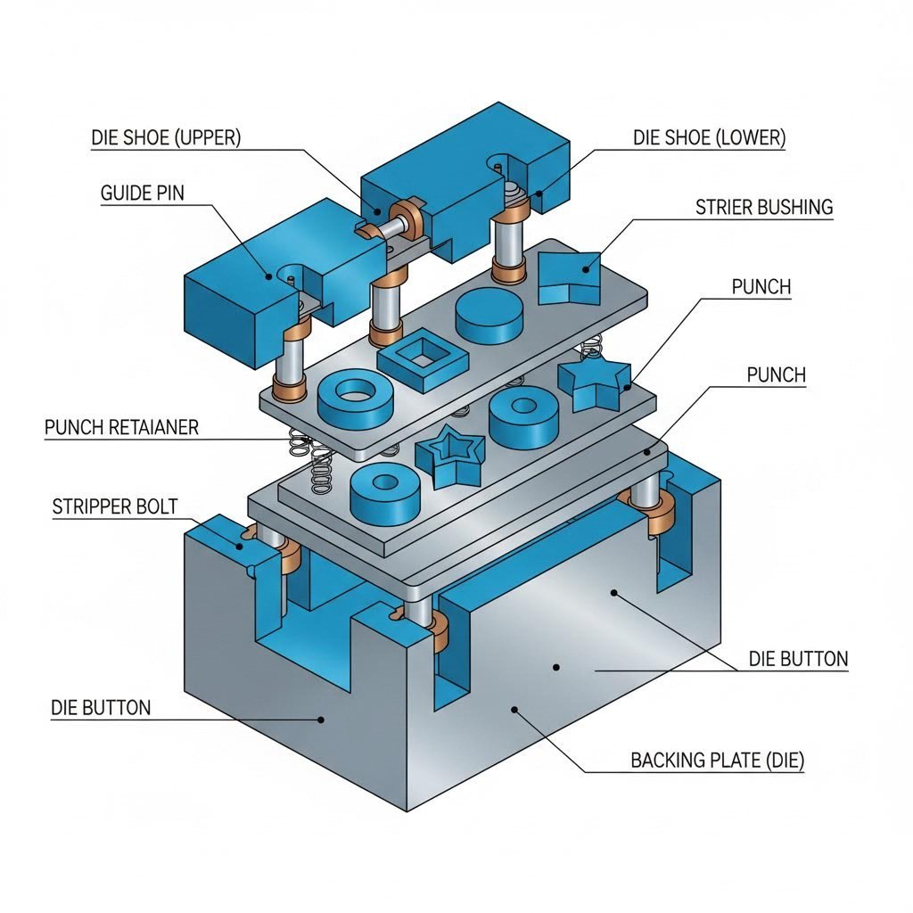 complete die assembly components work together for precision part production