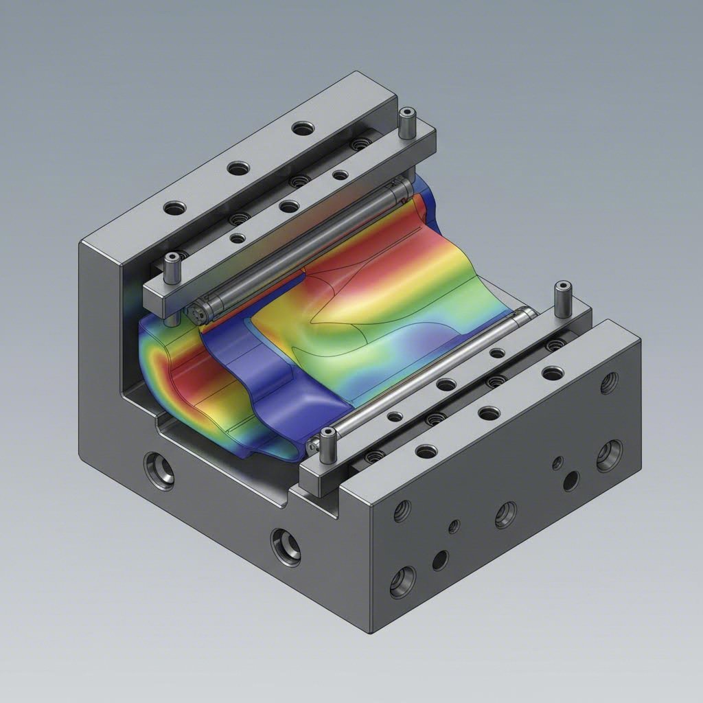Cross section visualization of stress gradients causing springback in stamped metal