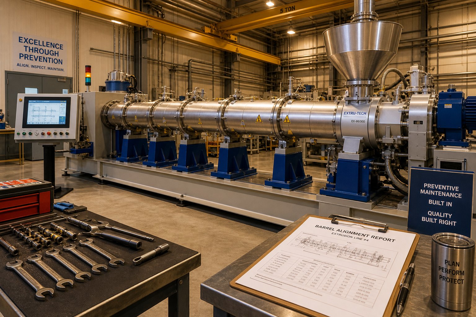 a well maintained extrusion line reflecting the results of a comprehensive preventive alignment and maintenance partnership