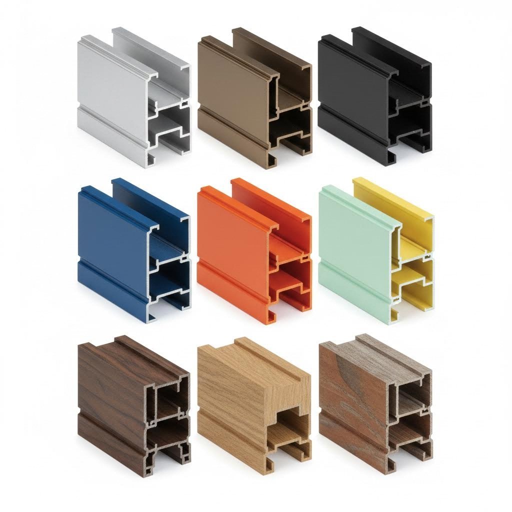 variety of surface finishes available for aluminum extrusion profiles