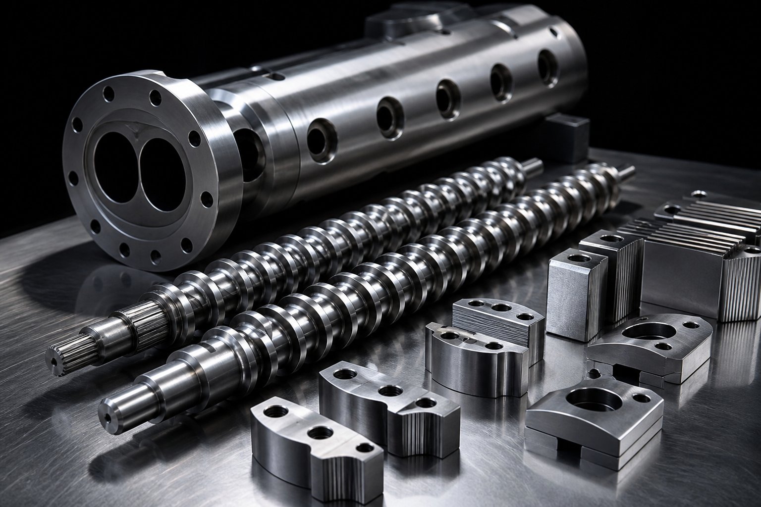 screw elements and barrel segments %E2%80%94 the wear components that define long term extruder performance and operating costs