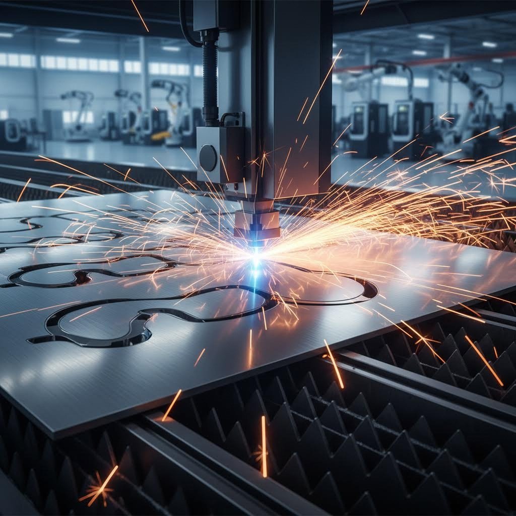 fiber laser cutting machine precisely processing stainless steel sheet metal