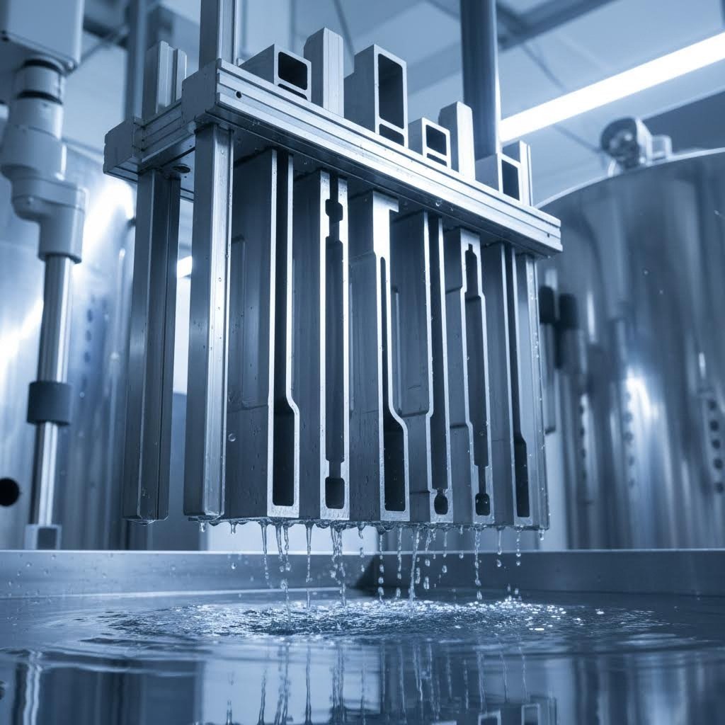 complex aluminum profiles undergoing anodizing surface treatment
