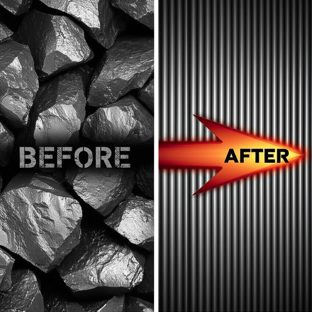 comparison of a metals grain structure before and after hot forging