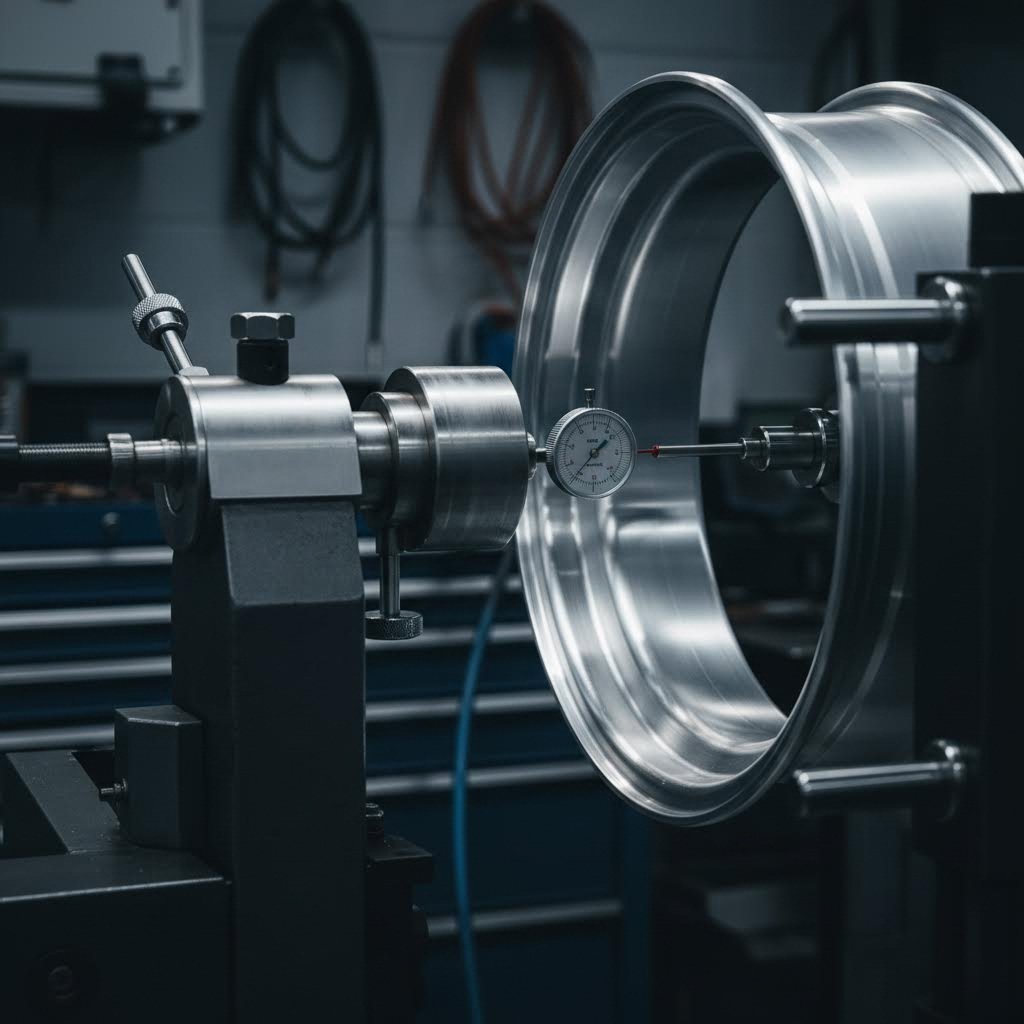 dial indicators detect wheel runout with precision down to thousandths of an inch