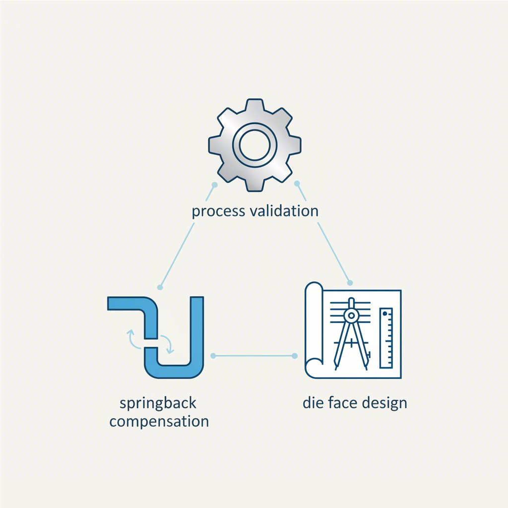 infographic of key features in die simulation software