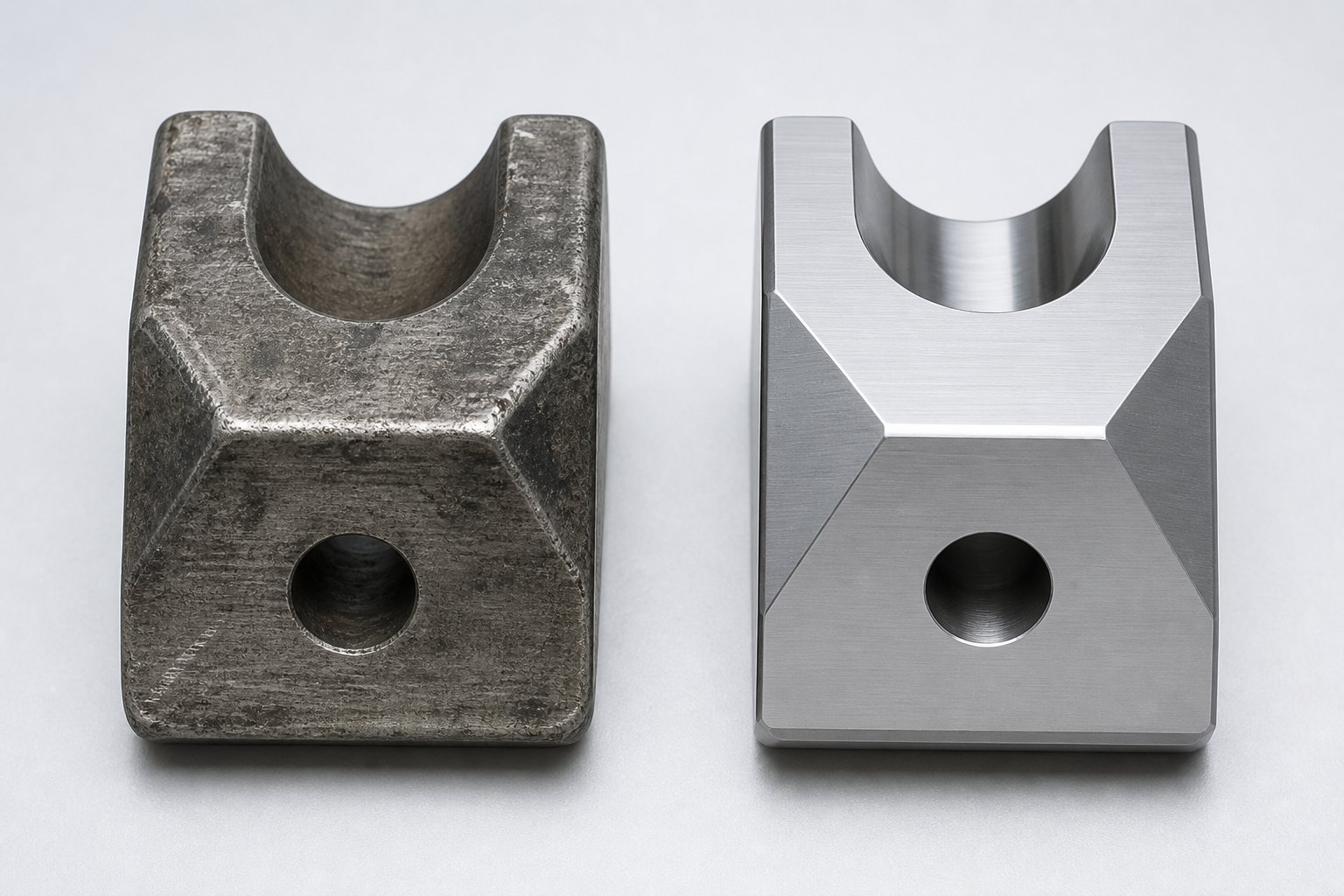 worn kneading block element compared to a new replacement showing visible tip erosion from abrasive filler compounding