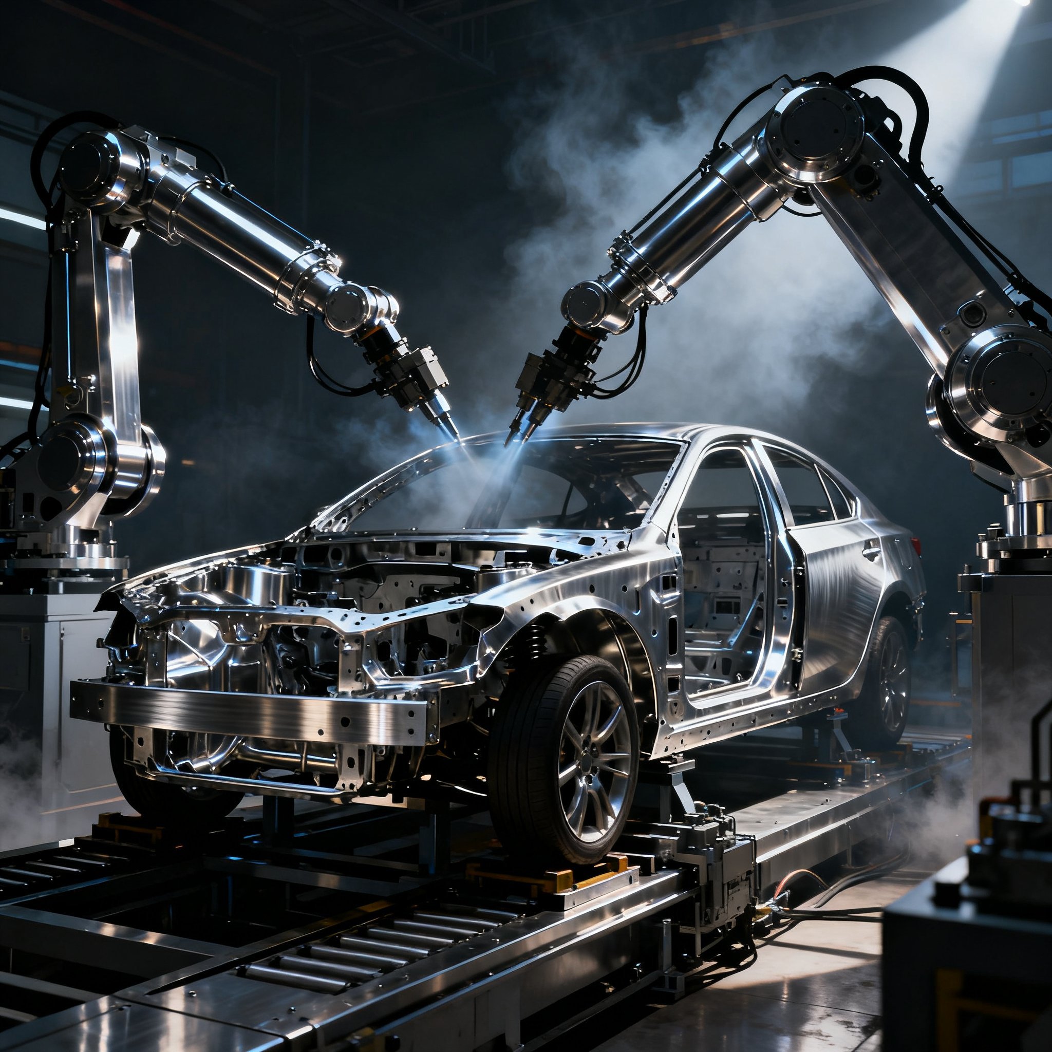 Integración de componentes metálicos prensados en la estructura del chasis de un vehículo moderno