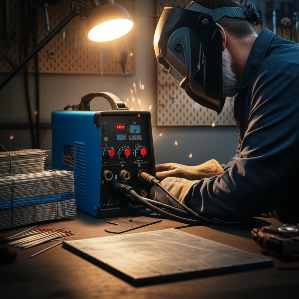 setting up a stick welding machine and preparing practice beads for aluminum welding