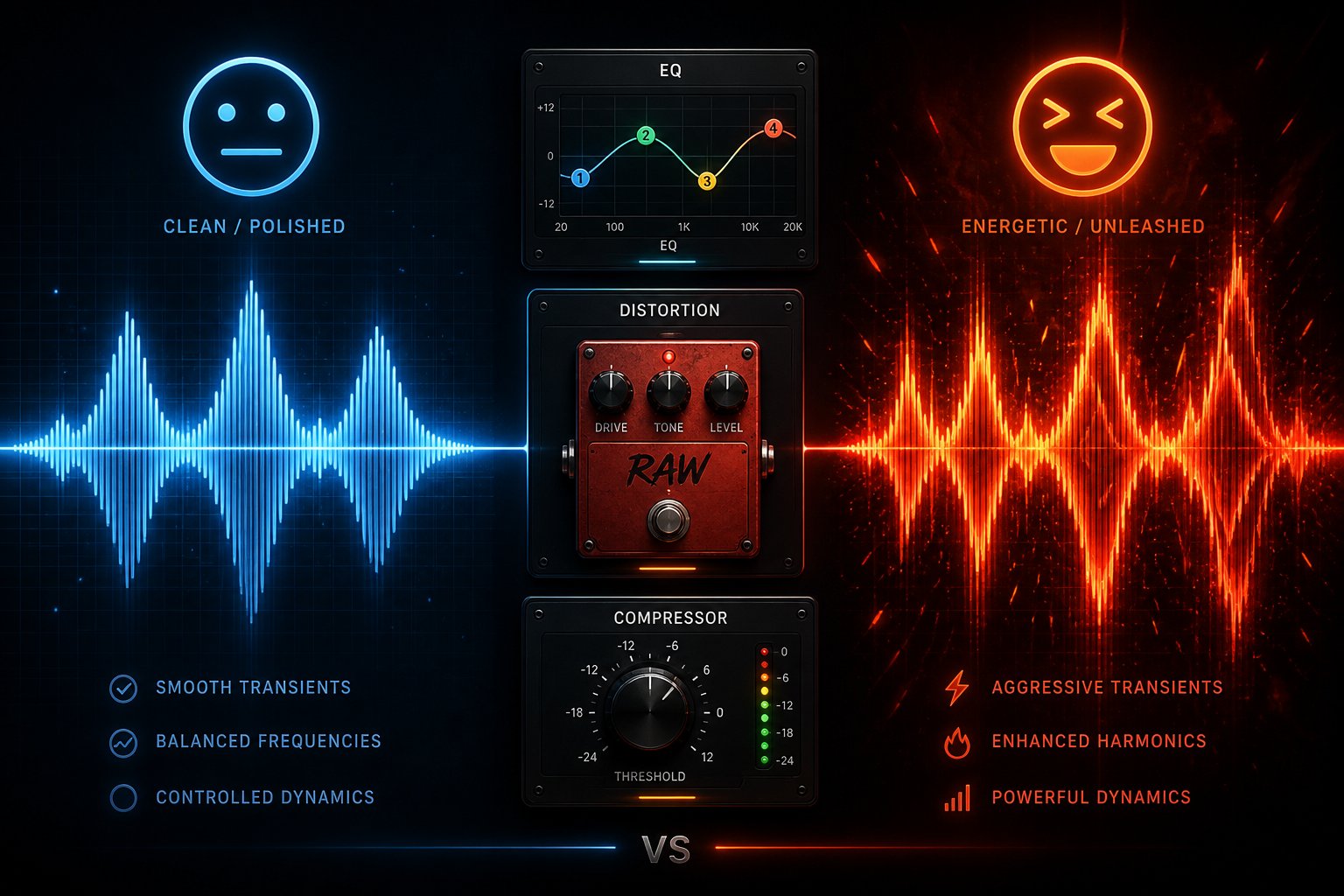 post processing transforms clean ai output into the raw aggressive sound that defines great fnf battle music