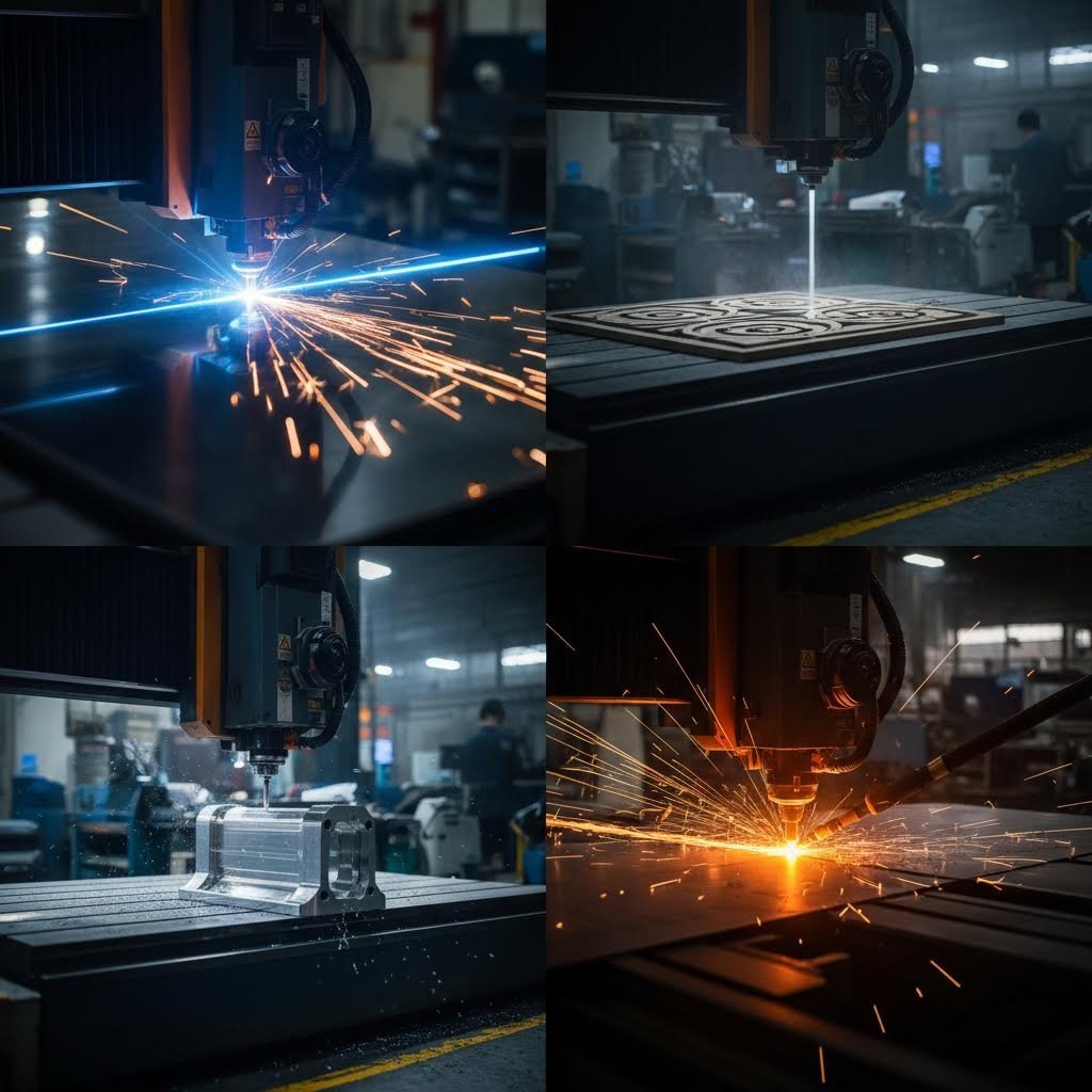 four cutting technologies compared for different manufacturing applications