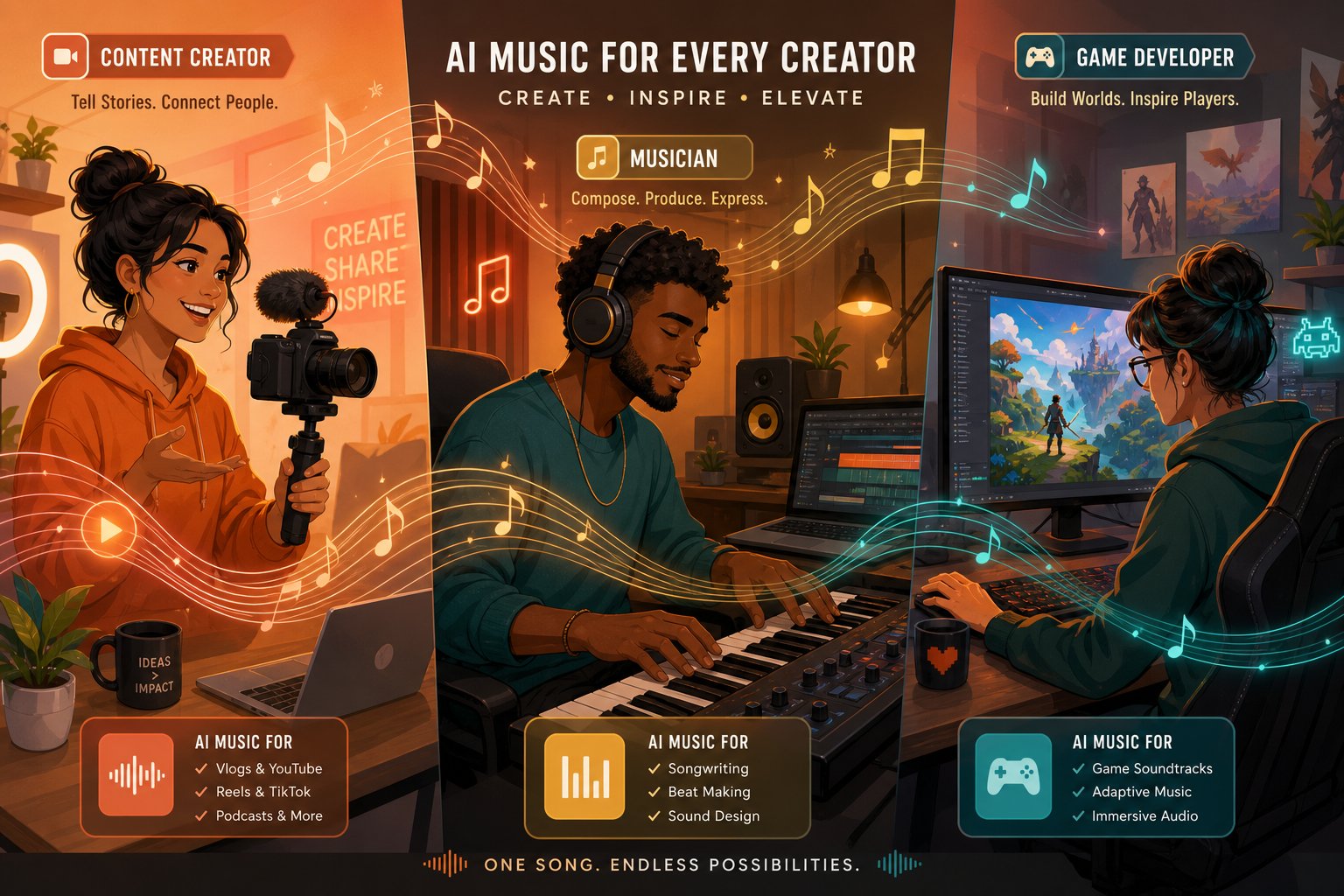 different creators need different ai music tools matched to their specific workflows