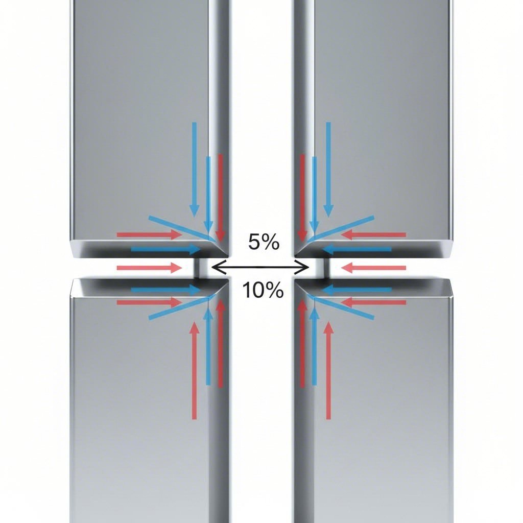 Cross section showing correct die cutting clearance for sheet metal