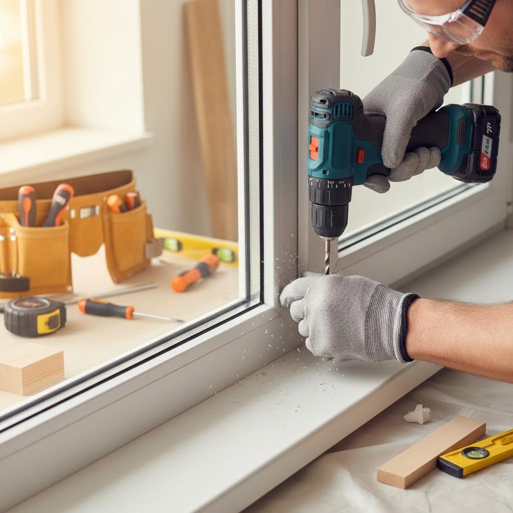 installing trickle vents requires careful drilling into the upvc window frame