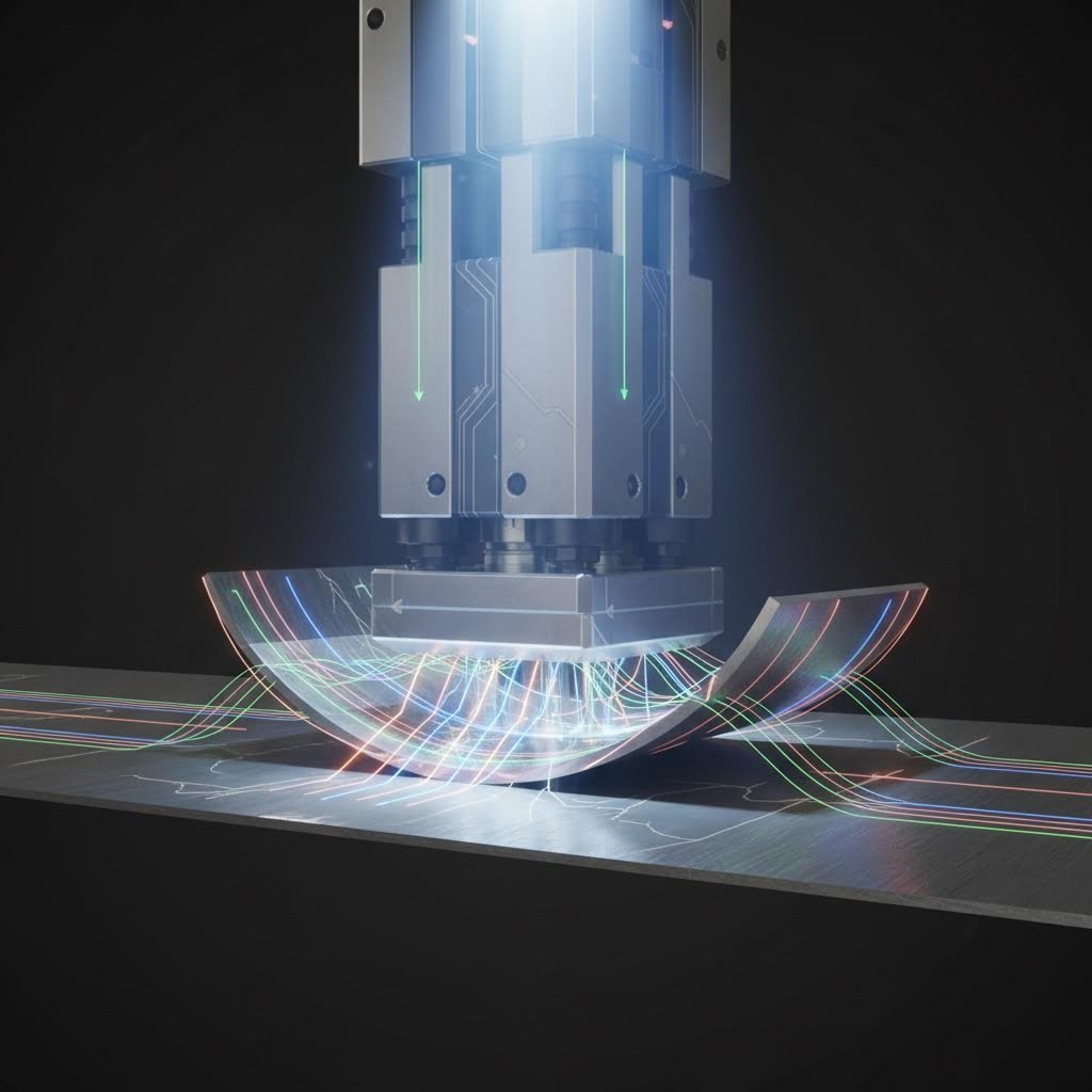 Illustration of stamping die force and over bending technique