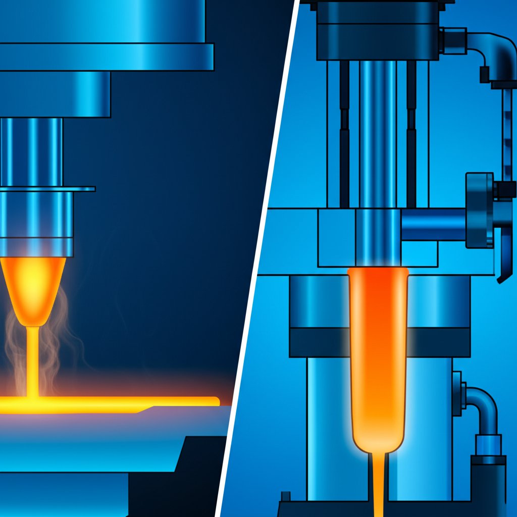 a diagram comparing the direct and indirect squeeze casting methods