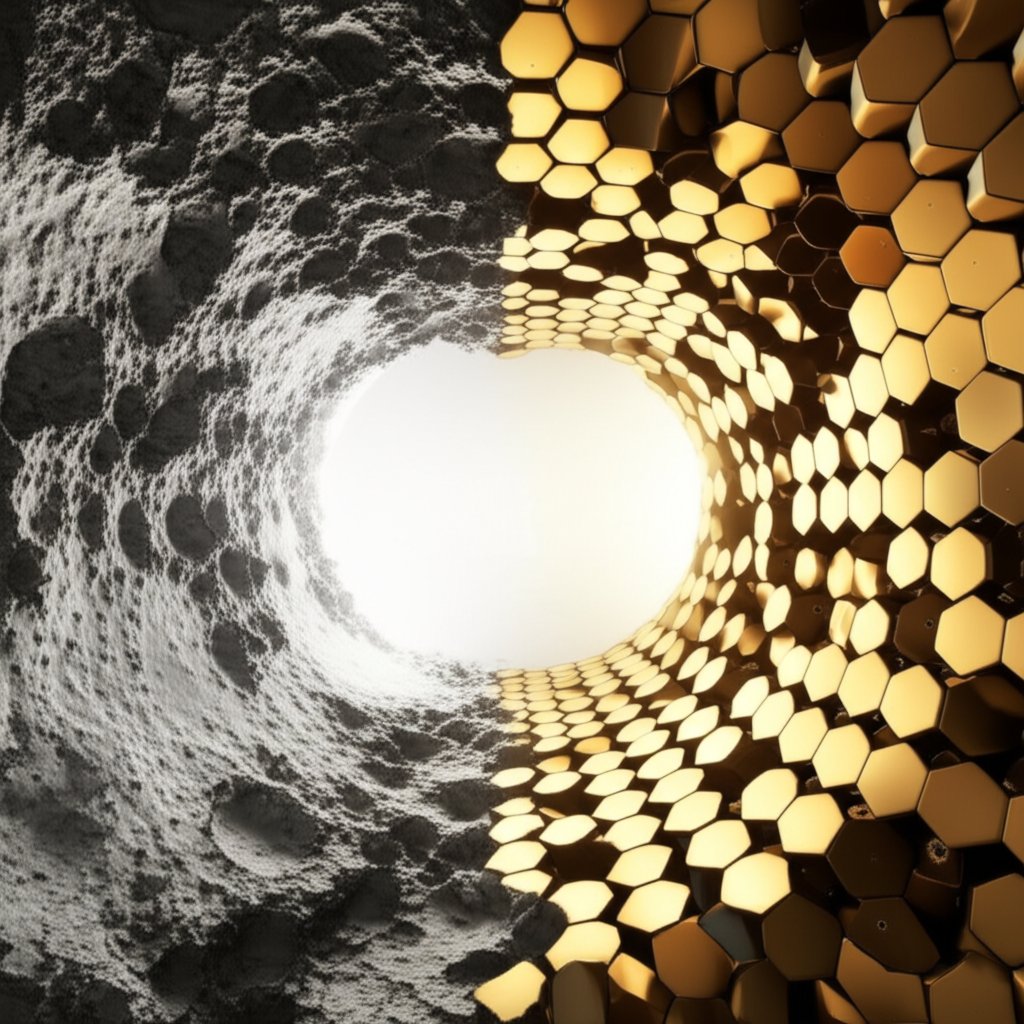 microscopic view comparing the grain structure of conventional casting versus squeeze casting