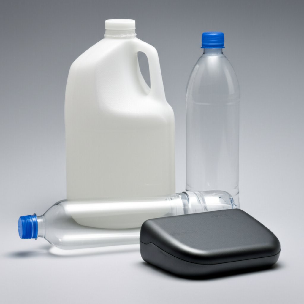 variety of common rigid plastic types and their typical forms
