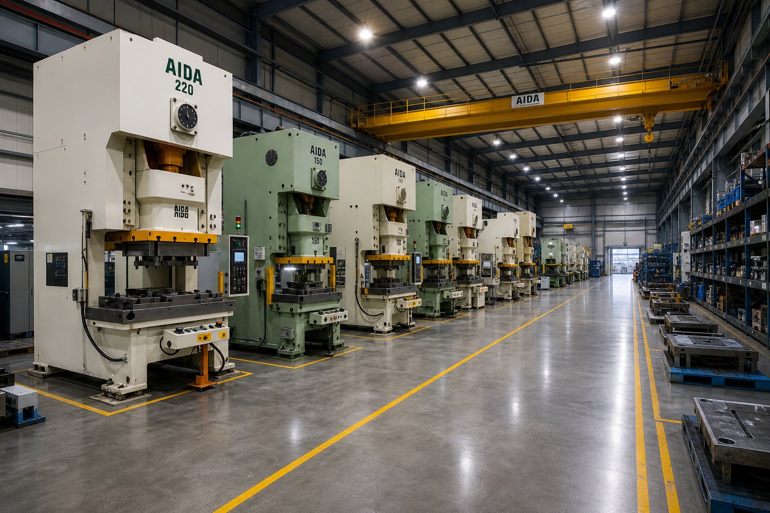 info-1-1 a capable oem progressive die stamping factory floor with diverse press tonnage range and organized production infrastructure