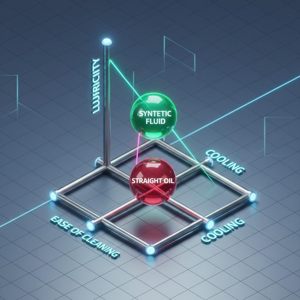 Decision matrix comparing lubricity versus cooling properties for stamping fluids