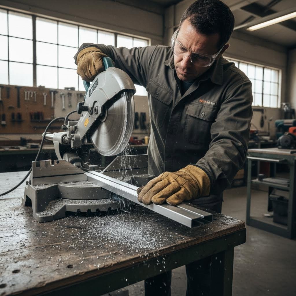 proper cutting technique using carbide tipped blade for clean aluminum edges