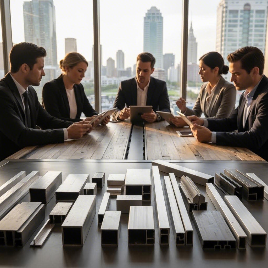 procurement professionals evaluating aluminum extrusion samples and supplier capabilities