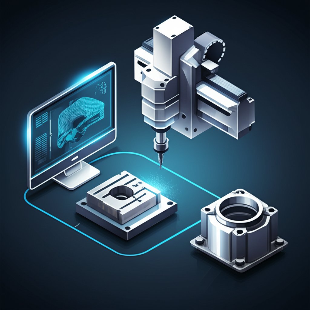 visual representation of the cnc prototyping workflow from cad file to physical part