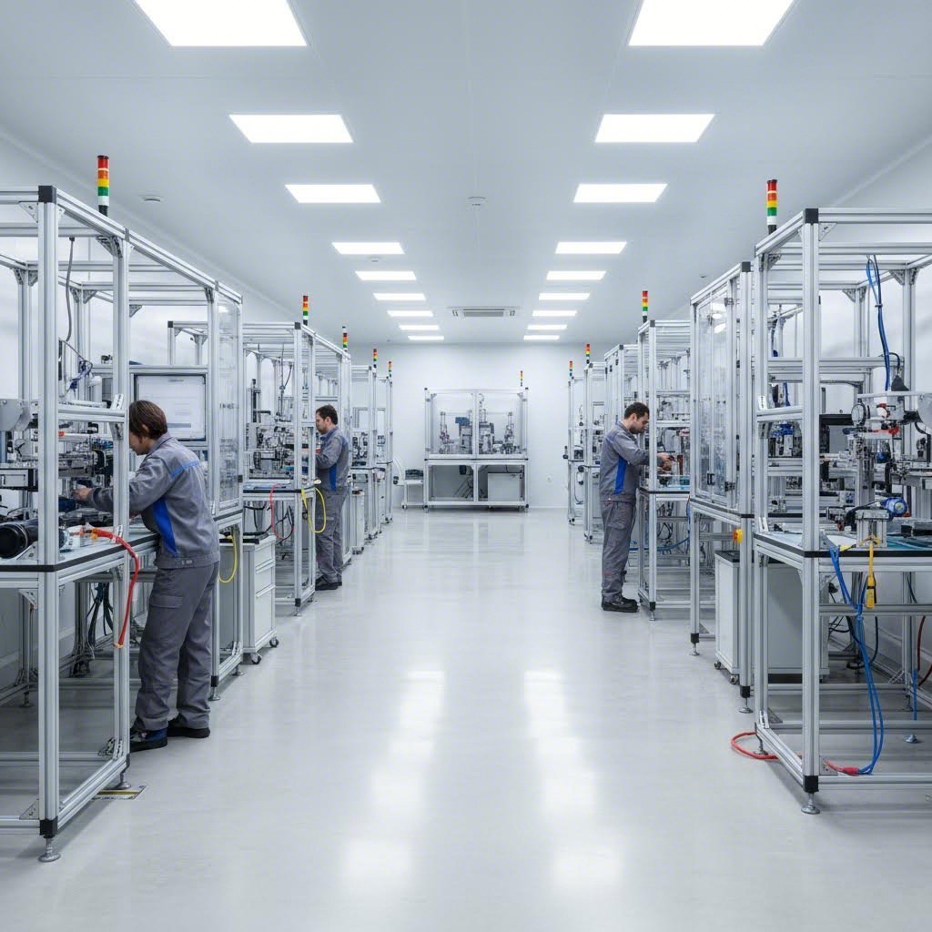 modular aluminum t slot framing systems in industrial manufacturing applications