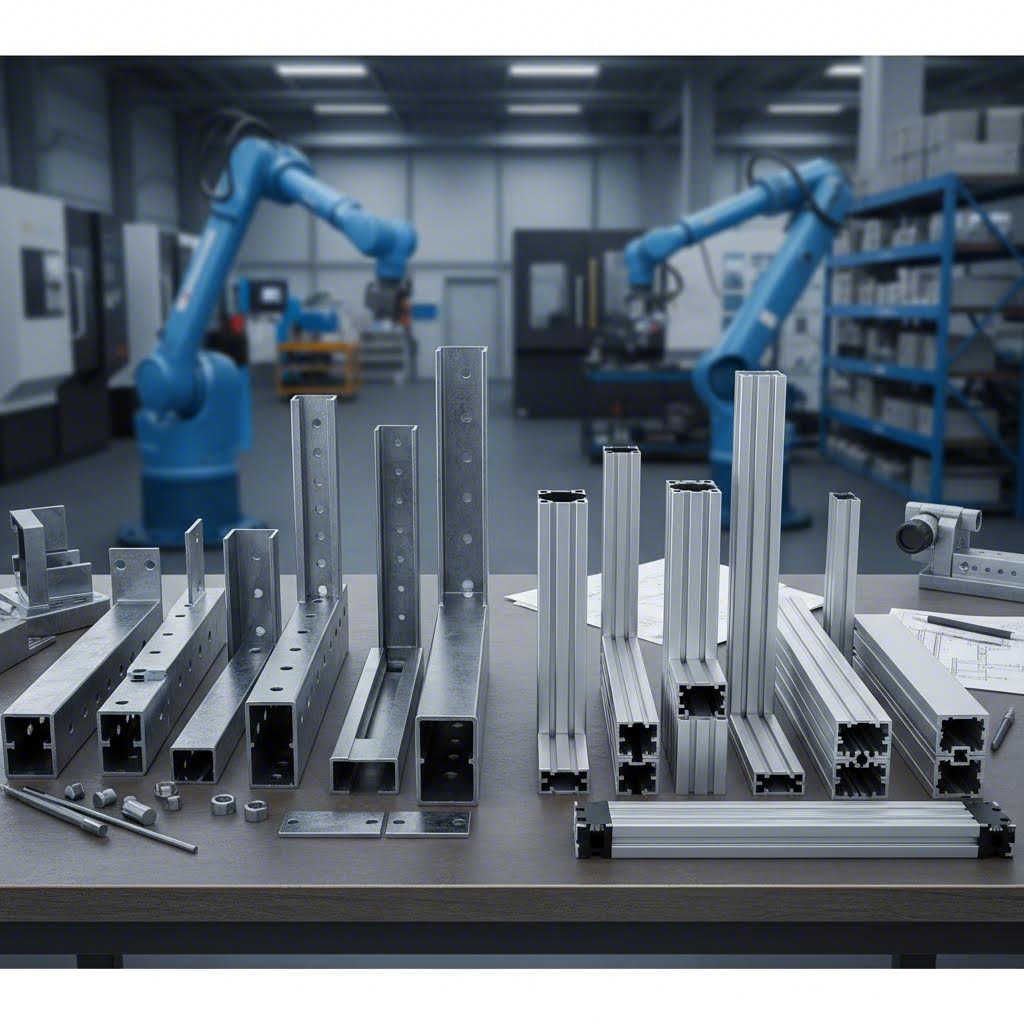 steel unistrut channel and aluminum t slot extrusion profiles compared for structural framing applications