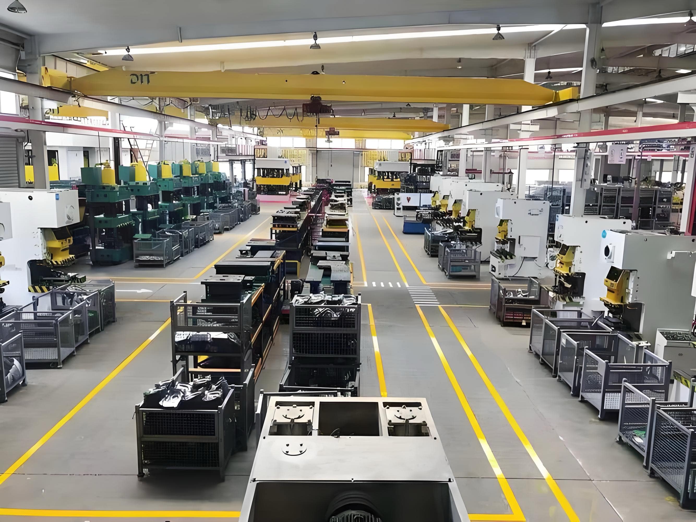 modern automotive stamping facility with advanced presses and quality control