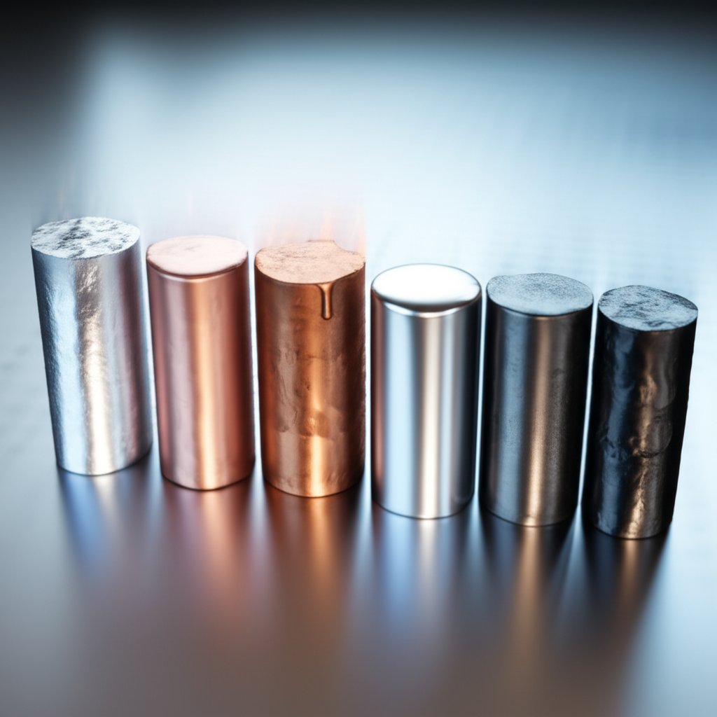visual comparison of aluminum and other metals emphasizing differences in melting points