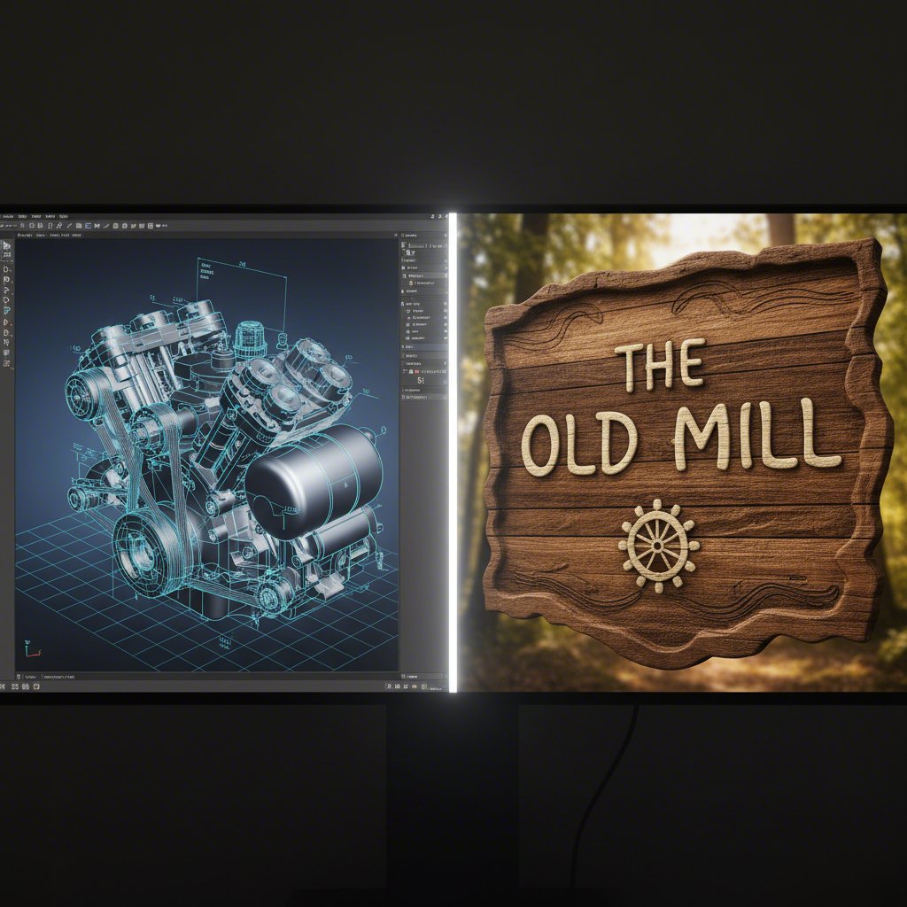 comparing professional engineering designs with artistic cnc router projects