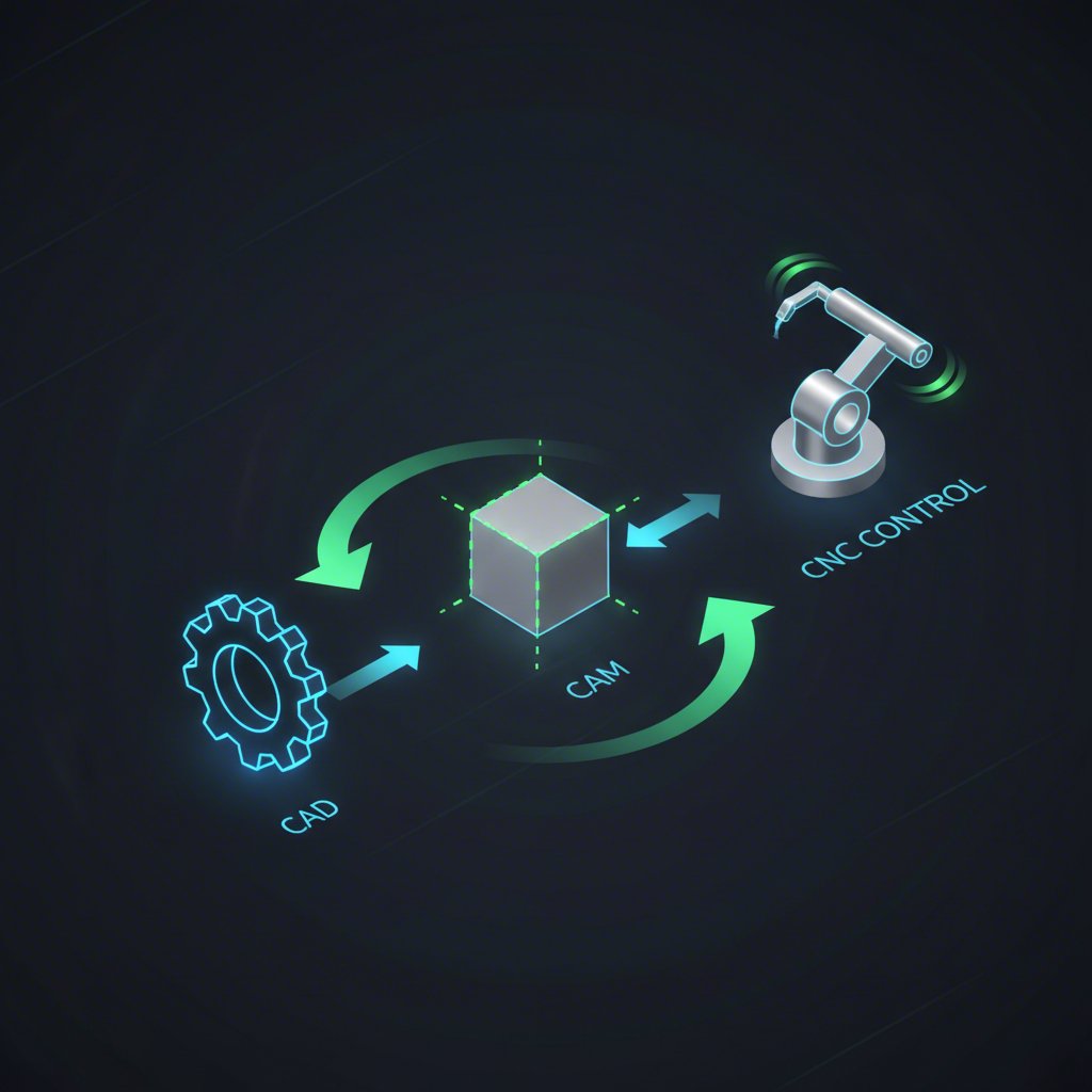 the fundamental cnc workflow from cad design to cam toolpaths to machine control